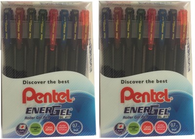 PENTEL Energel BL417 Roller Gel Pen(Pack of 16, Blue, Black, Green, Red, Light Blue, Orange, Violet, Pink)