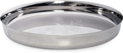 NEELAM Stainless Steel 13 (22g) L.e Guj. Sada Thali, 27 cm, 12-piece, Silver Dinner Plate(Pack of 12, Microwave Safe)