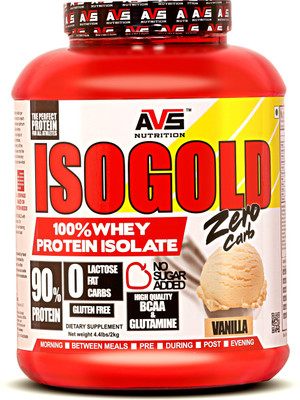 AVS Nutrition IsoGold Zero Carb Isolate 100% Whey Protein(2 kg, Vanilla)