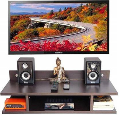 Antique Shoppee Wall Set up box stand MDF MDF (Number of Shelves - 4, Black) Wooden Wall Shelf(Number of Shelves - 2, Brown)