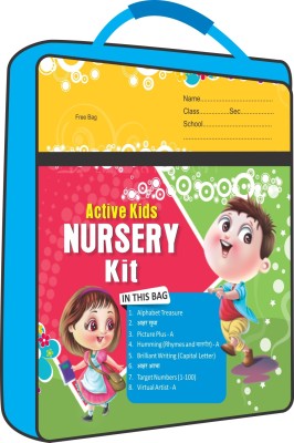 Educart Nursery School Kit (School Bag+8 Books For 3-5 Years)Of English & Hindi Alphabets, Picture Book, Rhymes And Balgeet, Capital Letter Writing, Akshar Aabha, Target Number, Drawing Books For Kids(Paperback, Education Experts)