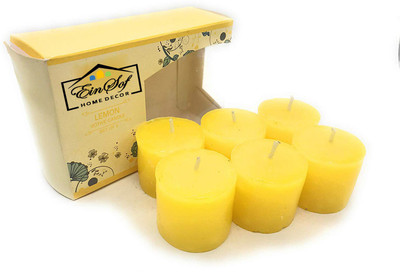 Ein Sof Highly Scented Set of 6 Lemon Votive Candles Candle(Yellow, Pack of 1)