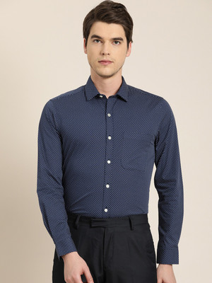 INVICTUS Men Printed Formal Dark Blue Shirt