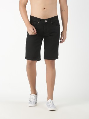 VROJASS Dyed/Washed Men Denim Black Denim Shorts