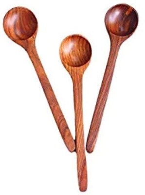 pahadi lala Best Quality Sheesam Wood Non-Stick and Cooking Spoon Kitchen Tools Utensil, Set of 3 Wooden Serving Spoon Set(Pack of 3)