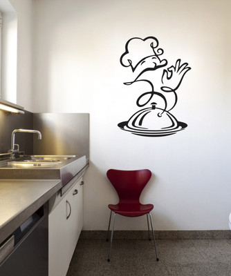 VCREATE DECOR 58 cm Chef Removable Sticker(Pack of 1)