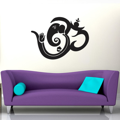 VCREATE DECOR 58 cm Ganesh Ji Removable Sticker(Pack of 1)