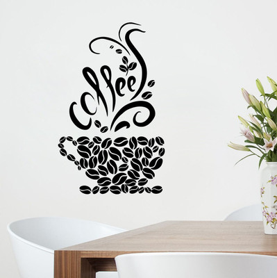 VCREATE DECOR 58 cm Coffee Removable Sticker(Pack of 1)
