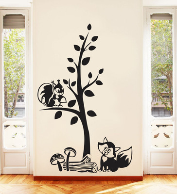 VCREATE DECOR 58 cm Tree Leaf Removable Sticker(Pack of 1)