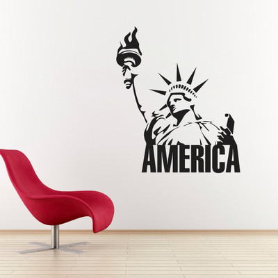 VCREATE DECOR 58 cm America Removable Sticker(Pack of 1)
