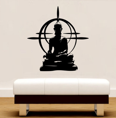 VCREATE DECOR 58 cm Budha Removable Sticker(Pack of 1)