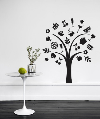 VCREATE DECOR 58 cm Utensils tree Removable Sticker(Pack of 1)