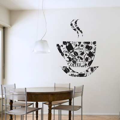 VCREATE DECOR 58 cm Coffee Removable Sticker(Pack of 1)