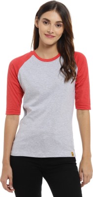 CAMPUS SUTRA Solid Women Round Neck Pink T-Shirt