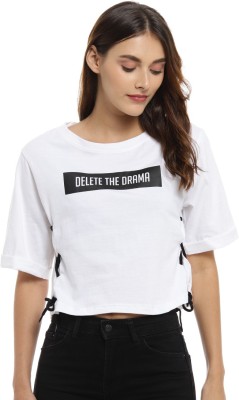 CAMPUS SUTRA Printed Women Round Neck White T-Shirt