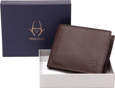 HideChief Men Brown Genuine Leather Wallet(7 Card Slots)