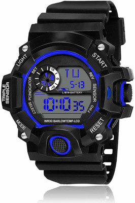 PuthaK Black-S-Shock Wrist Watch LED Calendar Waterproof Digital Watch Digital Watch  - For Boys