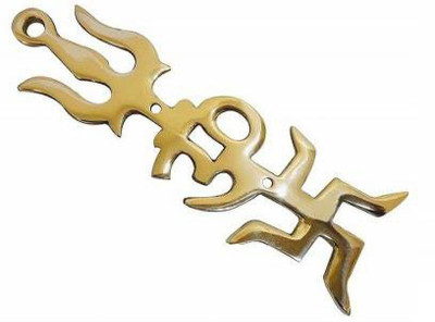 SRAK Trishakti Yantra Swastik,Original Home Decor Puja Wall Hanging Brass Yantra Brass Yantra(Pack of 1)