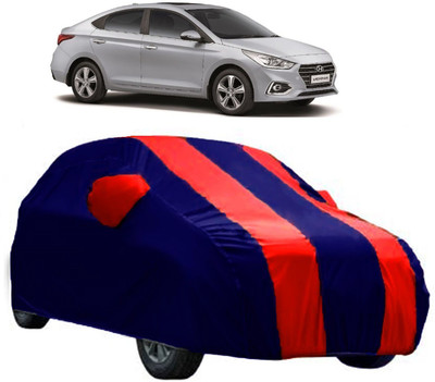 AutoKick Car Cover For Hyundai Verna Transform (With Mirror Pockets)(Red)