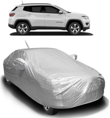 MoTRoX Car Cover For Jeep Compass (With Mirror Pockets)(Silver)