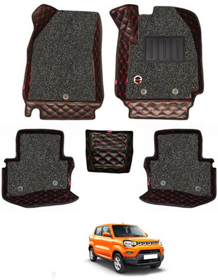 elegant Leatherite 7D Mat For  Maruti Suzuki S-Presso(Black, Red)