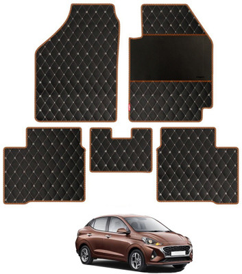 elegant Leatherite Standard Mat For  Hyundai Aura(Black, Orange)