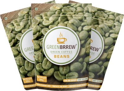 GreenBrrew Organic Green Coffee beans for Weight Loss, (Pack of 3) Instant Coffee(3 x 200 g, Green Coffee Flavoured)