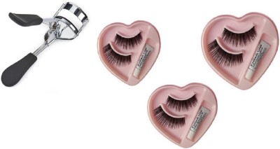 angelie Combo of Eyelash Curler and Heart Shape Eyelashes(4 Items in the set)