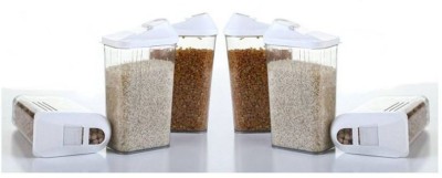 UNIBRITE Plastic Cereal Dispenser  - 750 ml(Pack of 6, White)