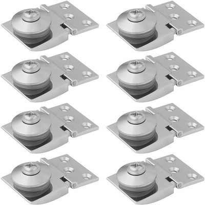 ATLANTIC Brass Heavy Glass Hinges (S.S. Finish) Pack of 8 Piece Self Closing Hinge(Glass Hinges (S.S. Finish) Pack of 8)