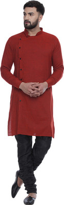 JIHUZUR Men Solid Straight Kurta(Red)