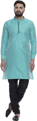 JIHUZUR Men Printed Straight Kurta(Green)