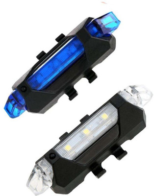 AlexVyan Certified Combo 2 Pcs Bicycle Rear Break Led Light 5 LED USB Rechargeable LED Rear Break Light(Blue, white)