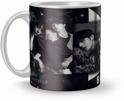 THE NK Store Bts No More Dream Printed Colorful Ceramic Coffee And Tea 320ml Multicolor (1626 ) Ceramic Coffee Mug(330 ml)