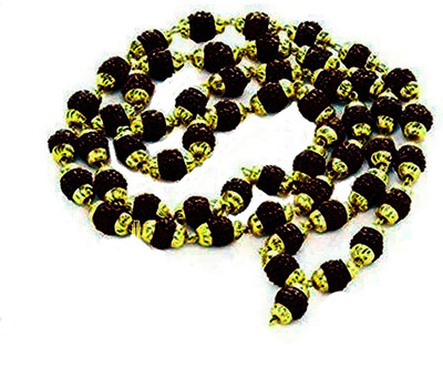RUDRA UNIVERSE Black Rudraksha Mala 5 Mukhi Beads Wood, Copper Chain