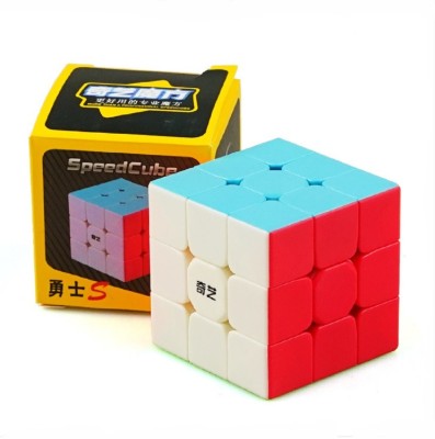 D ETERNAL QiYi Warrior S 3x3x3 High Speed Stickerless Magic Cube Puzzle ,Multicolor(1 Pieces)