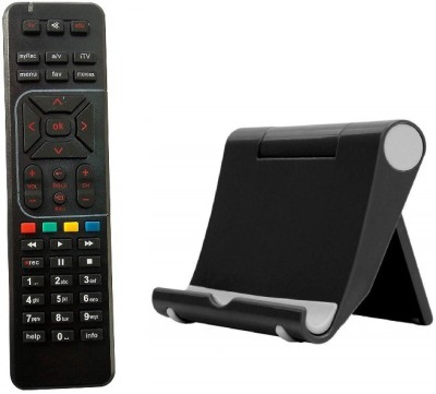 V_GADGETS Remote Compatible for Airtel Digital TV dth Remote HD/SD Box Support with Recording Option (Please Match The Image with Your Old Remote) with mobile stand dish Remote Controller(Black)