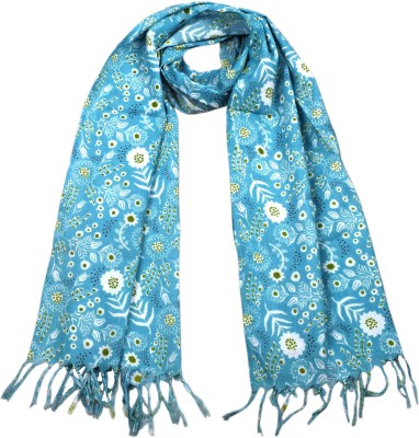 HVE Floral Print Cotton Blend Girls Fancy Scarf