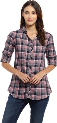 CAMPUS SUTRA Women Checkered Casual Brown Shirt