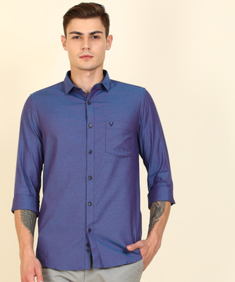 allen-solly-men-self-design-casual-purple-blue-shirt