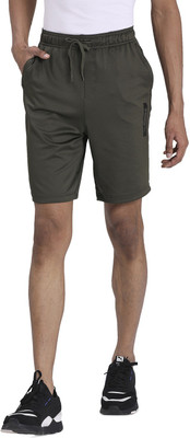 PUMA Solid Men Green Regular Shorts
