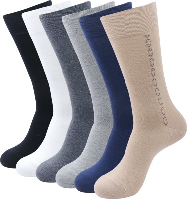 BALENZIA Men Woven Mid-Calf/Crew(Pack of 6)