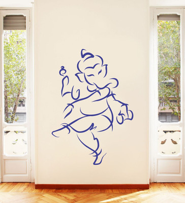 VCREATE DECOR 58 cm Ganesh Removable Sticker(Pack of 1)