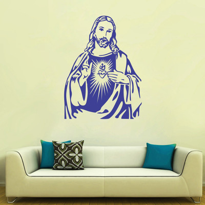 VCREATE DECOR 58 cm Jesus Removable Sticker(Pack of 1)