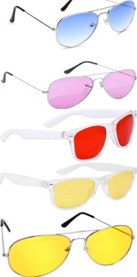 Singco Wayfarer, Aviator Sunglasses(For Men & Women, Multicolor)