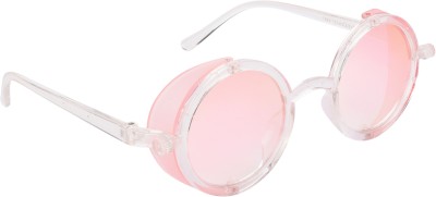 NuVew Round, Shield Sunglasses(For Men & Women, Pink, Clear)