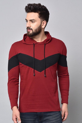 ATTITUDE START OF FASHION Colorblock Men Hooded Neck Multicolor T-Shirt