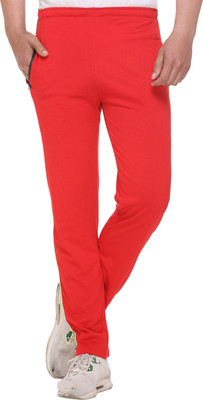 SHAUN Solid Men Red Track Pants