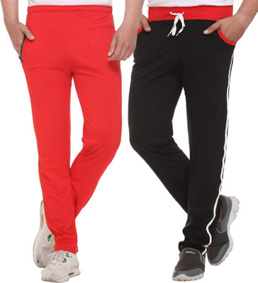 SHAUN Solid Men Red, Black Track Pants