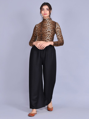 Demistry Flared Women Black Trousers